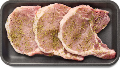 Pork Chops Thin Bone In California Garlic Medley Seasoning - 1.00 Lb - Image 1