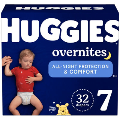 Huggies Overnites Size 7 Baby Diapers - 32 Count - Image 1