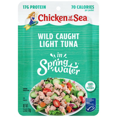 Chicken of the Sea Wild Caught Light Tuna in Spring Water Packet - 2.5 Oz - Image 1