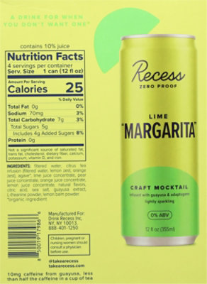 Recess Na Lime Margarita Sparkling In Cans - 4-12 Fl. Oz. - Image 6