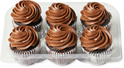 Chocolate Brownie Batter Cupcakes 6 Count - Each - safeway