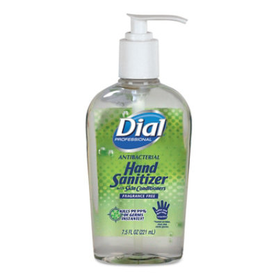 Dial Professional Antibacterial With Moisturizers Gel Hand Sanitizer, 7.5 Oz, Pump Bottle, Fragrance-Free - Image 1