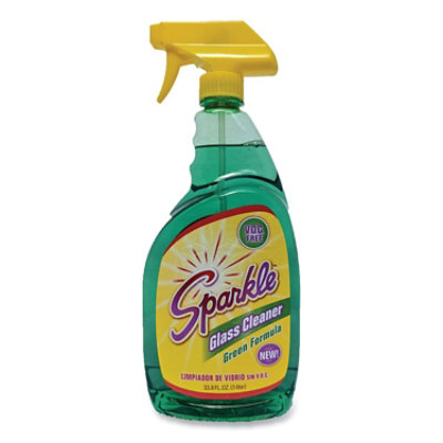 Sparkle Green Formula Glass Cleaner, 33.8 Oz Bottle - Image 1