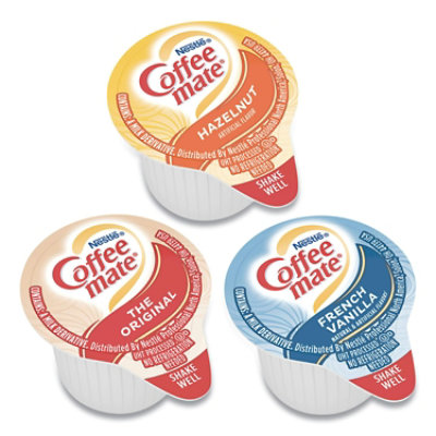Coffee Mate Liquid Coffee Creamer, French Vanilla/Hazelnut/Original, 0.38 Oz Mini Cups - 150 Count - Image 2