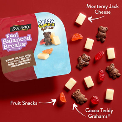 Sargento Fun! Balanced Breaks Monterey Jack Cheese Mixed Fruit Snacks & TEDDY GRAHAMS - 2 Count - Image 3