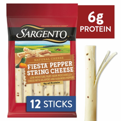 Sargento Fiesta Pepper String Cheese Natural Cheese Snacks - 12 Count - Image 1