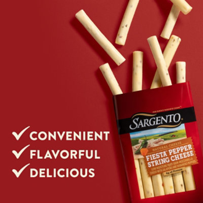 Sargento Fiesta Pepper String Cheese Natural Cheese Snacks - 12 Count - Image 3