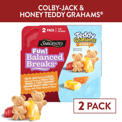 Sargento Fun! Balanced Breaks Colby-Jack Cheese Mixed Fruit Snacks TEDDY GRAHAMS - 2 Count - Image 1