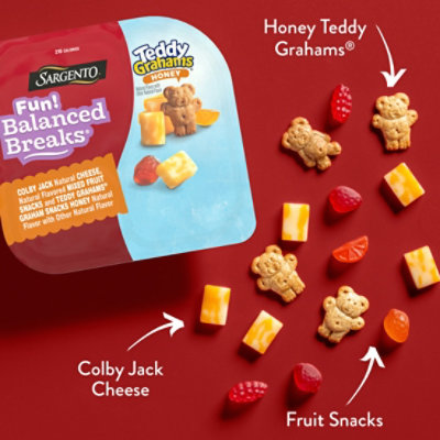 Sargento Fun! Balanced Breaks Colby-Jack Cheese Mixed Fruit Snacks TEDDY GRAHAMS - 2 Count - Image 3