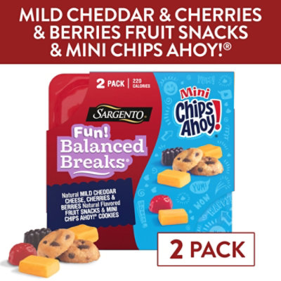 Sargento Fun Balanced Breaks Mild Cheddar Cheese Fruit Snacks & Mini Chips Ahoy - 2 Count - Image 1