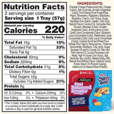 Sargento Fun Balanced Breaks Mild Cheddar Cheese Fruit Snacks & Mini Chips Ahoy - 2 Count - Image 4