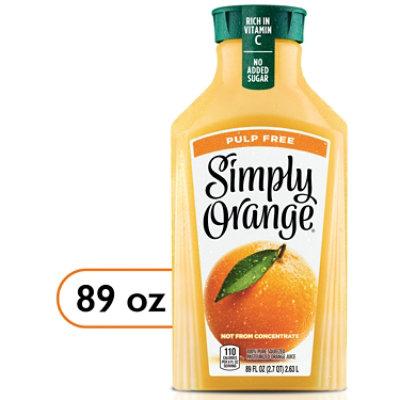 Simply Orange Pulp Free Juice Bottle - 89 Fl. Oz. - Image 1