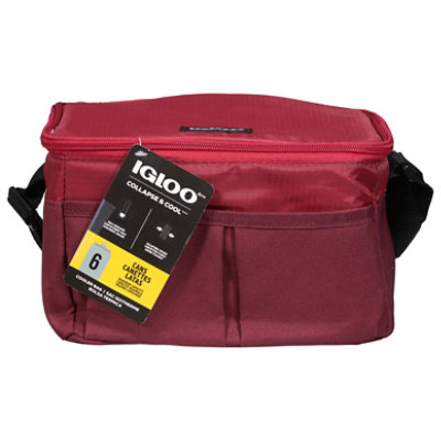 Igloo Red Collapsible 6 Can Cooler - Each - Image 1