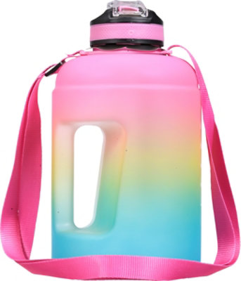 Neat Basics  64 Ounce Plastic Bottle With Straw Lid Motivational Markings And Body Strap Pink 1 Count - Each - Image 4