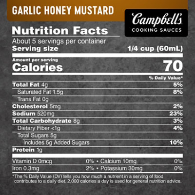 Campbell's Cooking Sauces Garlic Honey Mustard Sauce - 11 Oz - Image 4