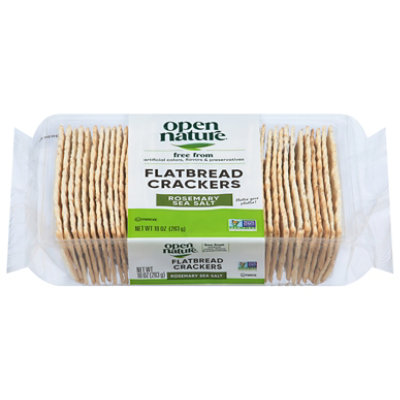Open Nature Rosemary Seasalt Flatbread Crackers - 10 Oz - Image 1
