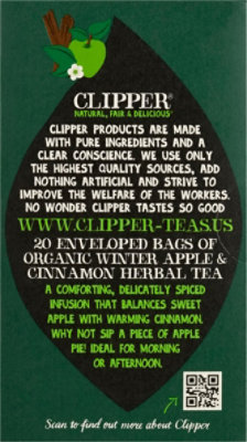 Clipper Organic Winter Apple and Cinnamon Tea - 20 Count - Image 6