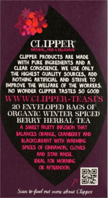 Clipper Organic Winter Berries Tea - 20 Count - Image 6