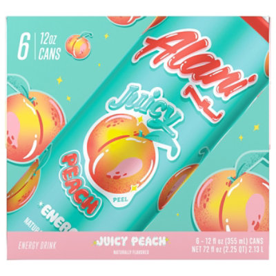 Alani Nu Juicy Peach Energy Drink - 6 - 12 Fl. Oz. - Image 2