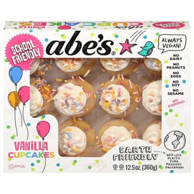 Abes Vegan Vanilla Cupcakes - 12 Oz - Image 1