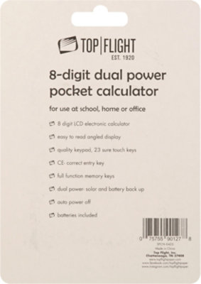 Top Flight Dual Power Basic Calculator - Each - Image 4