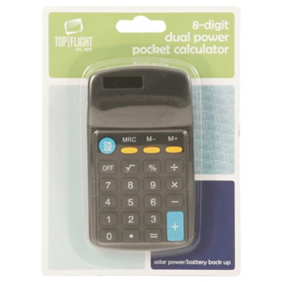 Top Flight Dual Power Basic Calculator - Each - Image 1