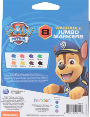 Bendon Paw Patrol 8 Count Jumbo Markers - Each - Image 4