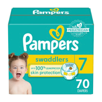 Pampers Swaddlers Diapers Size 7 - 70 Count - Image 1