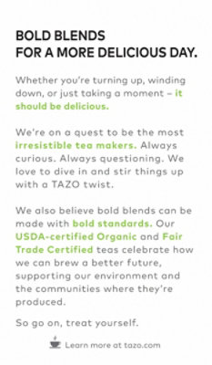 Tazo Tea Bag Organic Green Ginger - 16 Count - Image 4