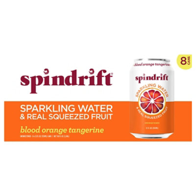 Spindrift Sparkling Water & Real Squeezed Fruit - Blood Orange Tangerine - 24 Cans Total (12 Fl oz Per Can) - Image 1