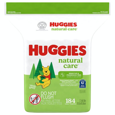 Huggies Natural Care Sensitive Baby Wipes Unscented 1 Refill Pack (184 Wipes Total) - 184 Count (Pack of 3) - Image 1