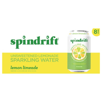 Spindrift Unsweetened Lemonade Sparkling Water - Lemon Limeade - 24 Cans Total (12 Fl oz Per Can) - Image 1
