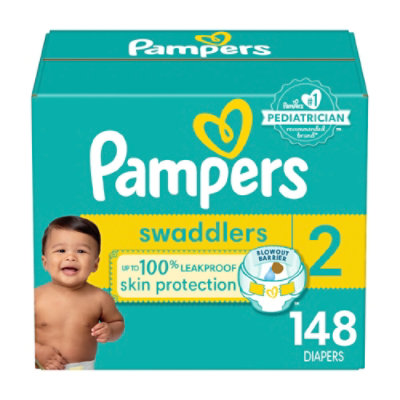 Pampers Swaddlers Diaper Size 2 - 148 Counts - Image 1