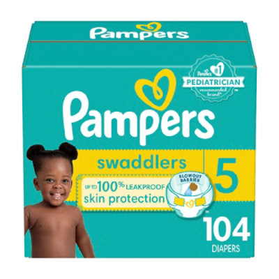 Pampers Swaddlers Active Baby Diaper Size 5 - 104 Counts - Image 1