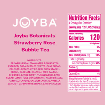 Joyba Bubble Tea Strawberry Rose - 12 Fl. Oz. - Image 4