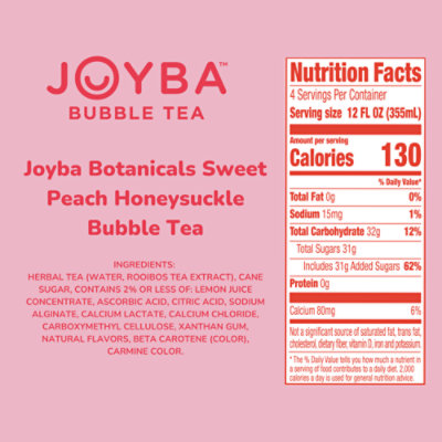 Joyba Bubble Tea Sweet Peach Honeysuckle - 12 Oz. - Image 4