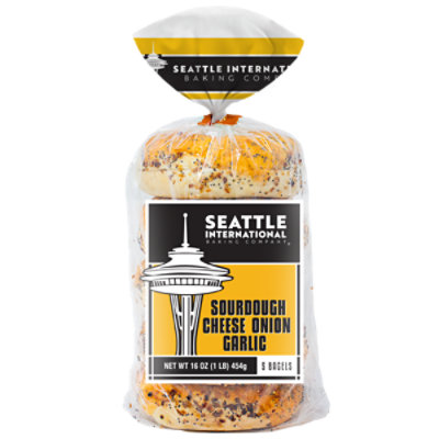 Seattle International Sourdough Cheese Onion Garlic Bagel - 16 Oz - Image 2