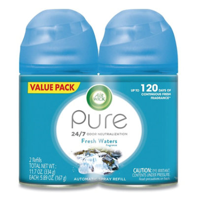 Air Wick Freshmatic Ultra Automatic Spray Refill, Fresh Waters, 5.89 Oz Aerosol Spray, 2/pack - Image 1