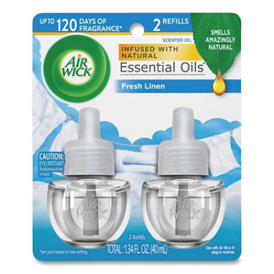 Air Wick Scented Oil Refill, Fresh Linen, 0.67 Oz, 2/pack - Image 1