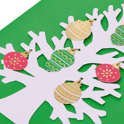 Papyrus 3D Christmas Tree With Ornaments Christmas Card - Each - Image 4