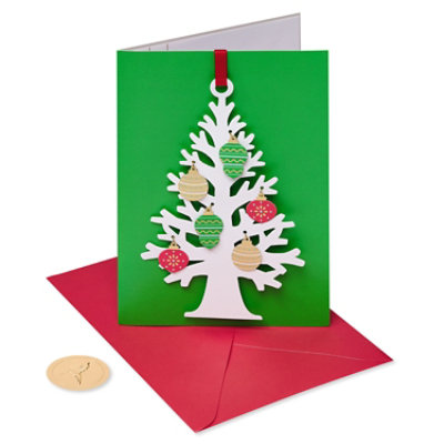 Papyrus 3D Christmas Tree With Ornaments Christmas Card - Each - Image 5