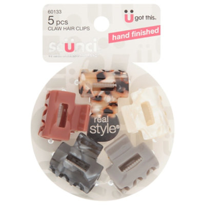 Scunci Real Style Claw Clips 5 Pack - Each - Image 3