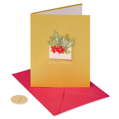 Papyrus Christmas Floral Happy Holidays Christmas Card - Each - Image 5