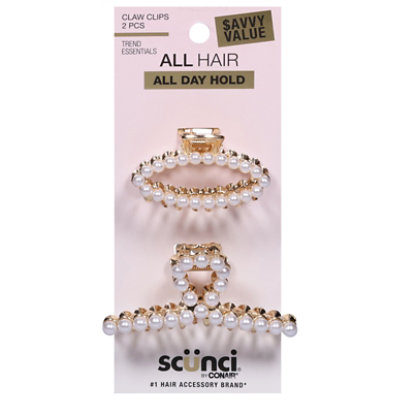 Scunci Pearl Claw Clips 2 Pack - Each - Image 1