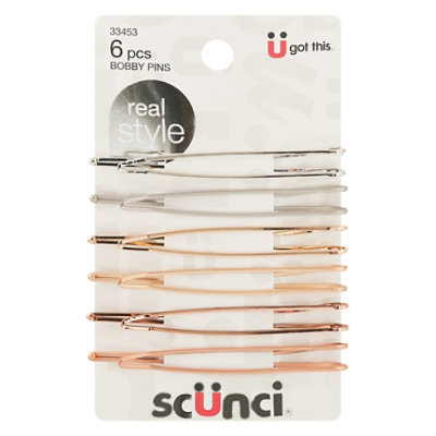 Scunci Real Style Metal Bobby Pins 6 Count - Each - Image 3