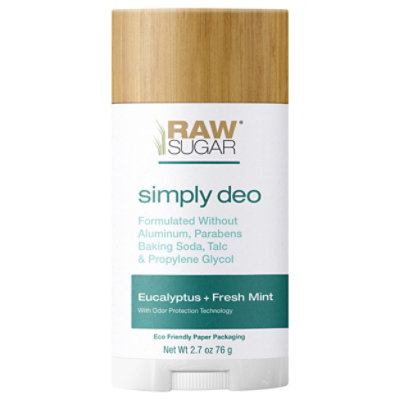 Raw Sugar Simply Deo Eucalyptus Fresh Mint - 2.7 Oz. - Image 3