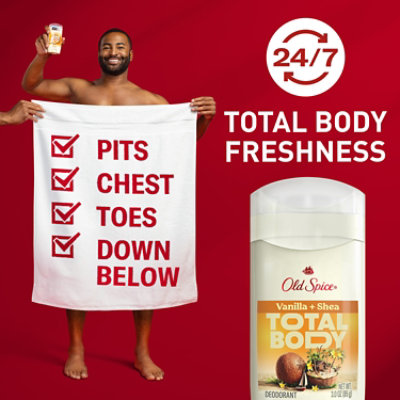 Old Spice Total Body Apdo Stick Invisible Solid Stick Vanilla Shea - 3 Oz. - Image 2