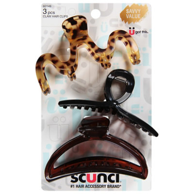 Scunci Mix Shape Claw Clips Matte 3 Pack - Each - Image 3