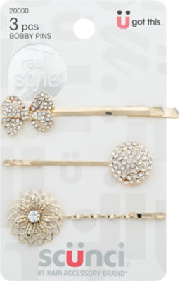 Bobby Pins With Stones 3 Pack - Each - Image 2