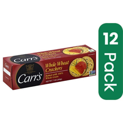 Carrs Whole Wheat Crackers NonGMO Project Verified Baked with 100% Whole Grain - 7 oz (Pack of 12) - Image 1